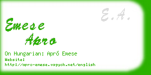 emese apro business card